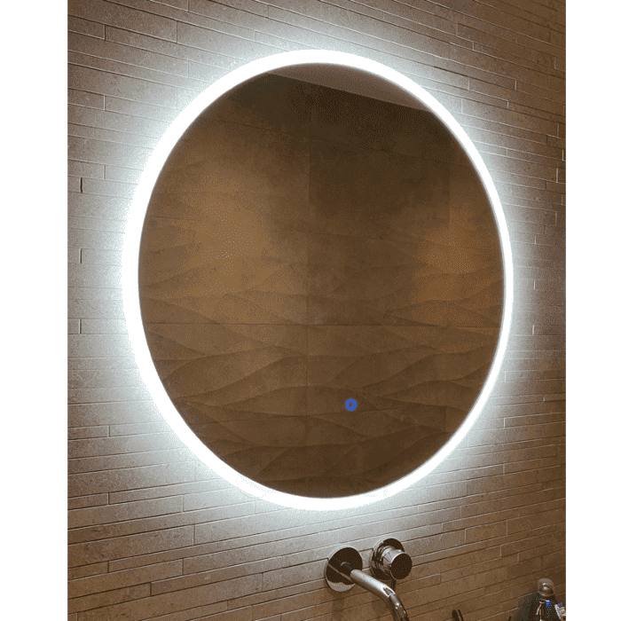 kolonie Intimidatie Teken een foto Ronde Badkamerspiegel met LED Verlichting met Touch en Dimbaar in 3 Standen  60 cm