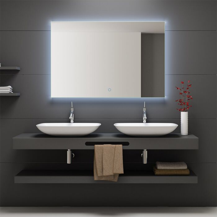 Badkamerspiegel rondom Verlichting Arezzo Touch en Dimbaar in 3 Standen 160 cm